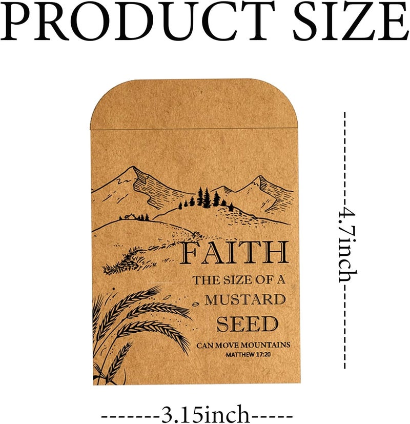 Limarqabel 50 Pcs Kraft Mustard Seed Envelope Bulk Does Not Contain Seeds Mustard Seed of Faith Empty Resealable Envelopes Adhesive Storage Pockets Seed Organizer (3.15x4.7 Inch) - Image 2